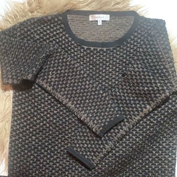 Milly Black & Gold Textured Sweater Size P - Picture 6 of 6